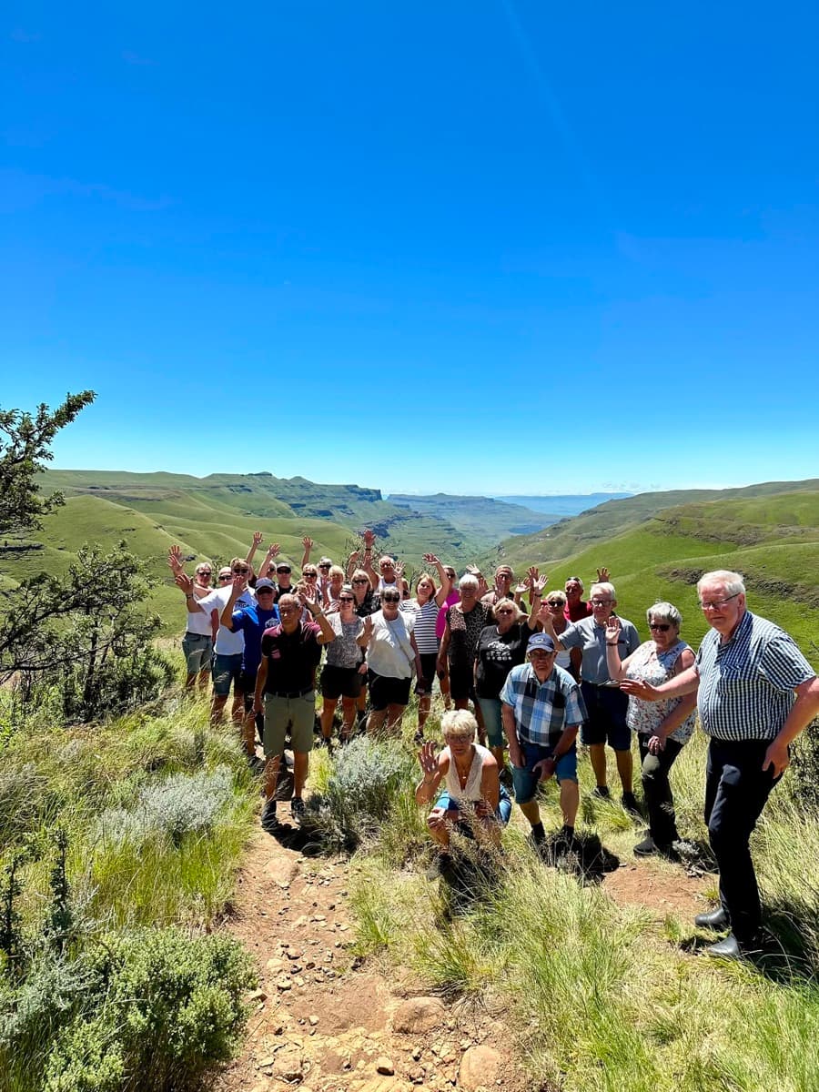 Josco-gruppen på vandring i Drakensberg