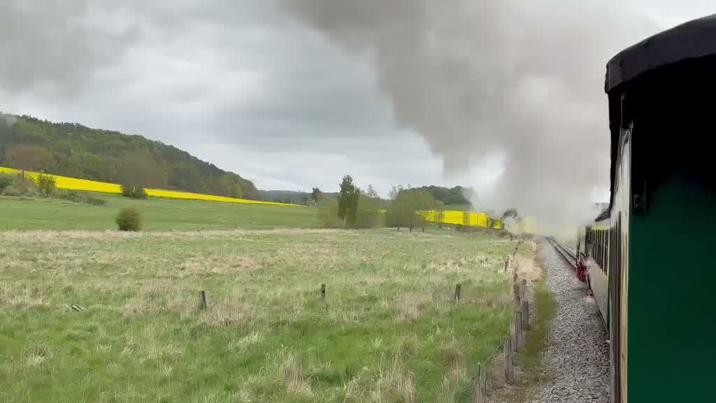 Rasande Roland ångar genom Rügens rapsfält